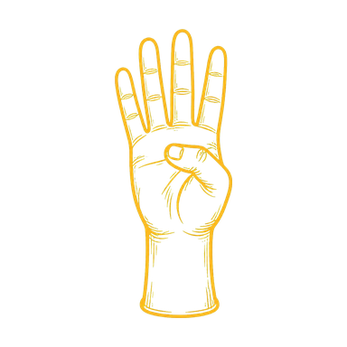 Hand gesture for player number 4
