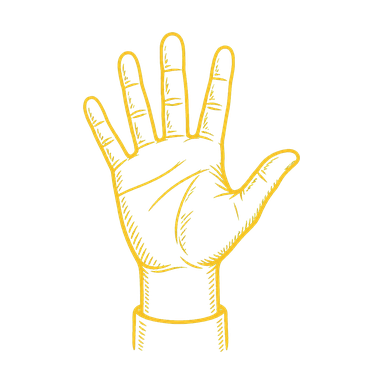Hand gesture for player number 5