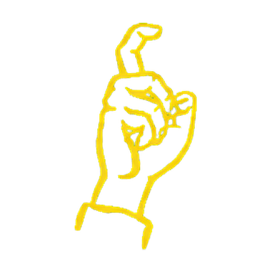 Curved-index-finger question gesture